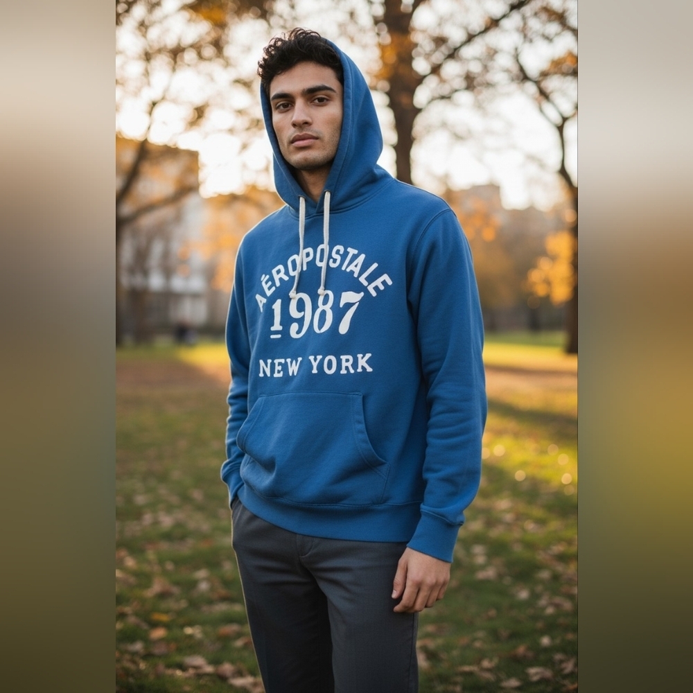 Aeropostale 1987 Blue Pullover Hoodie